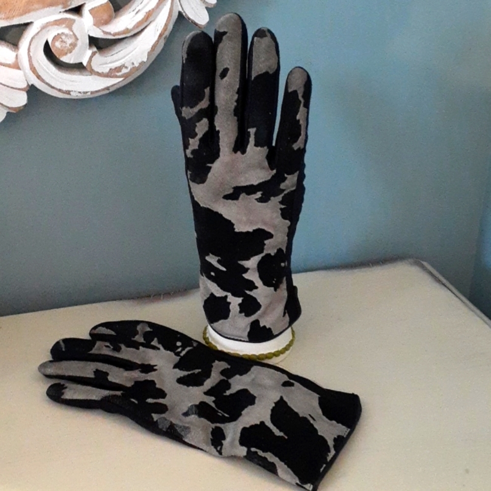 & Vintage Danier animal print leather gloves